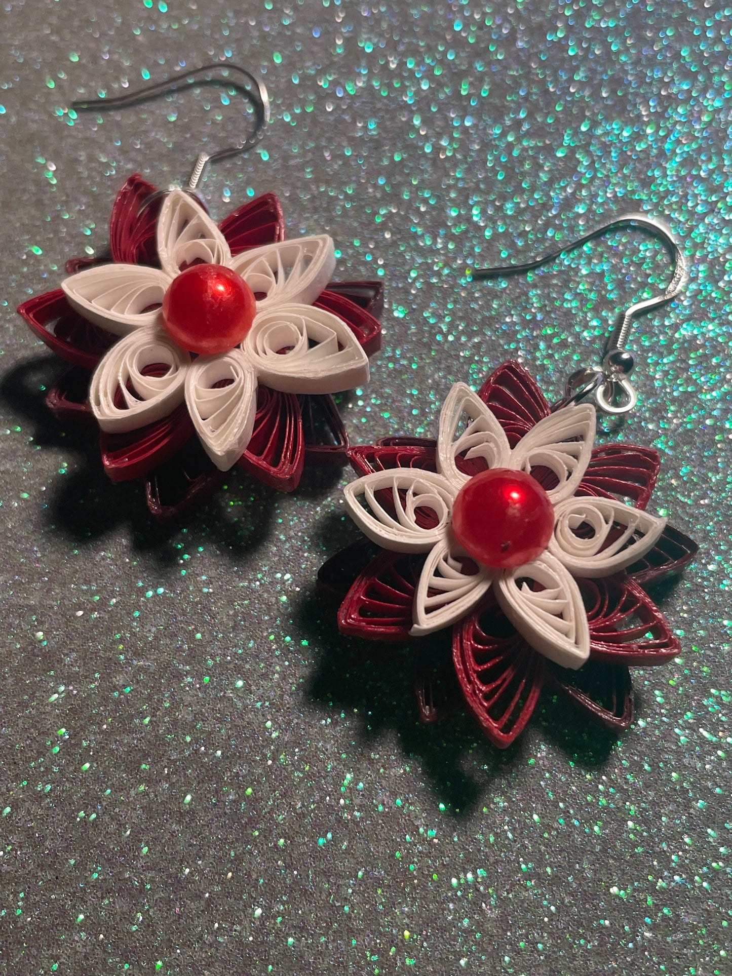 Tri layer flower earrings