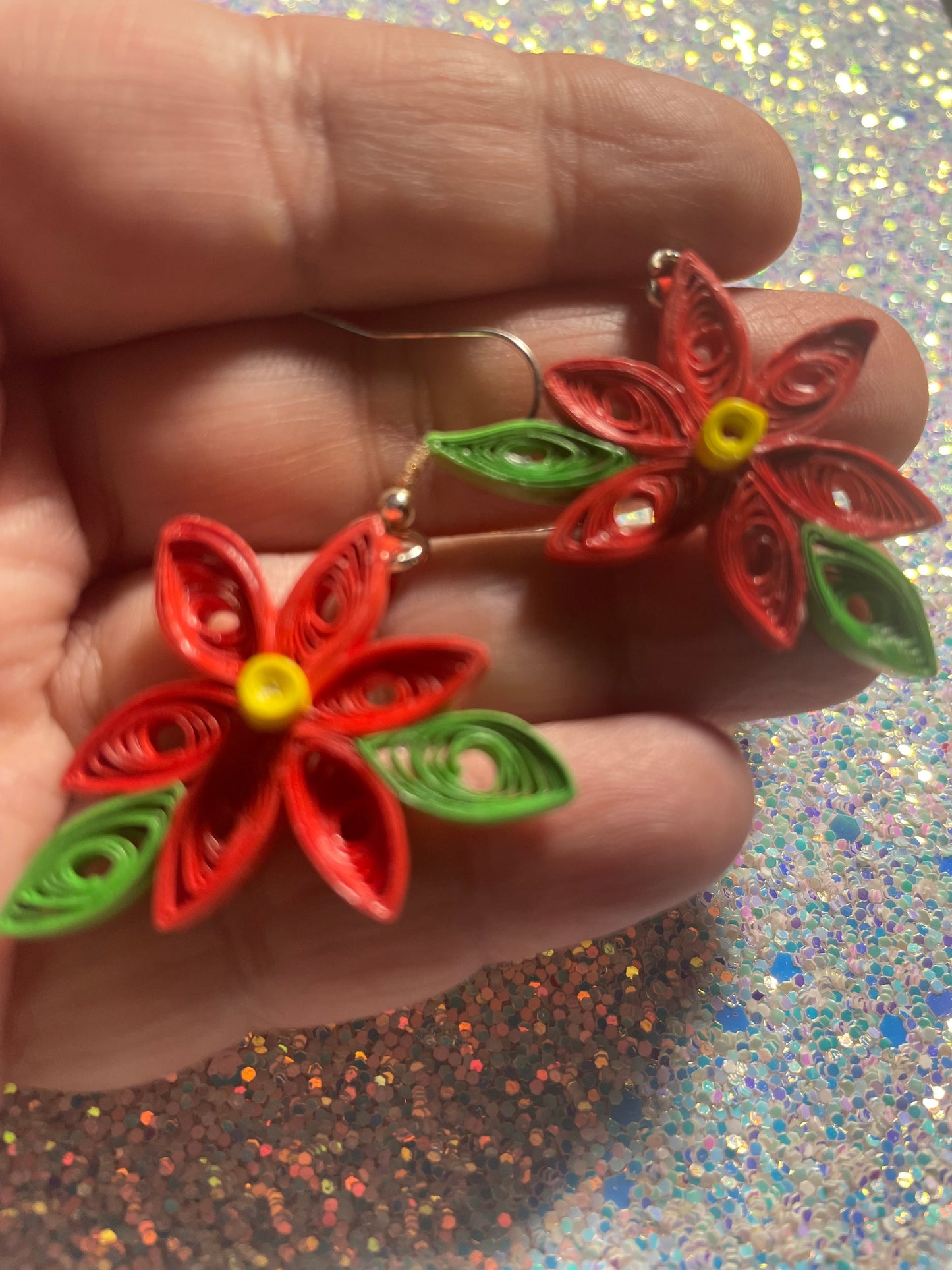 Poinsettia Earrings