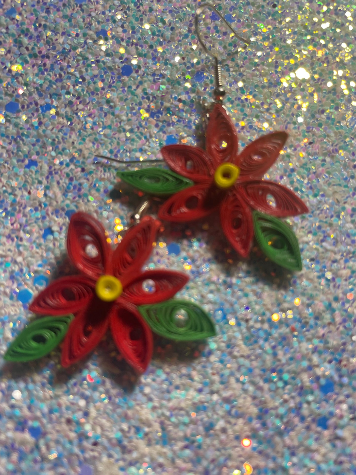 Poinsettia Earrings
