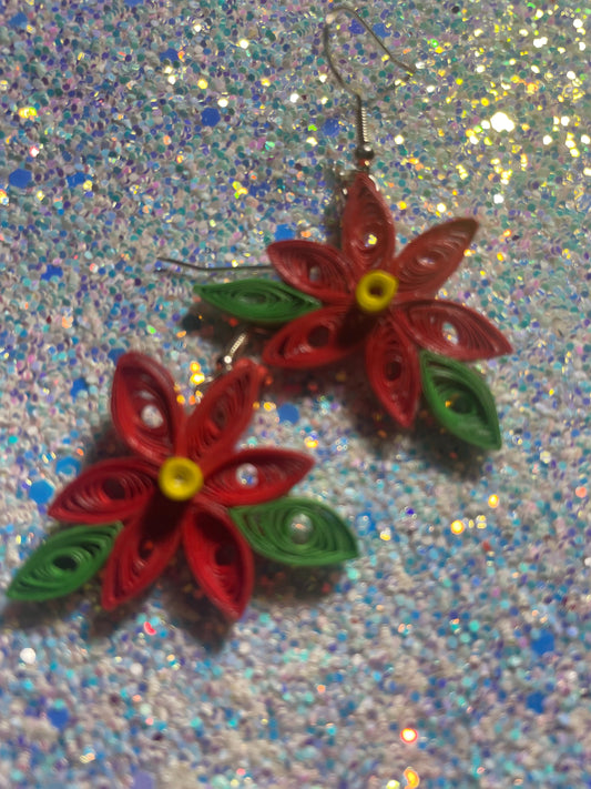Poinsettia Earrings